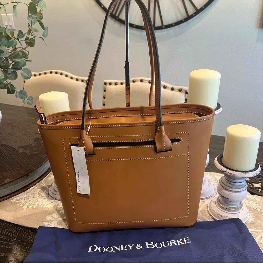 NWT Dooney & Bourke Nana All Leather Tote - Brown